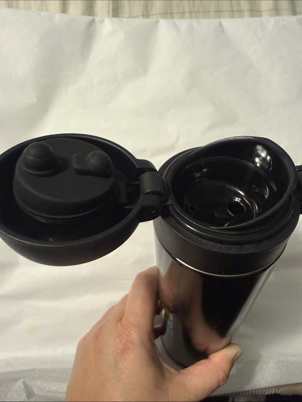 PINK Victoria Secret “Good Vibes” Black Thermos (15 oz.) NWT - Picture 5 of 8